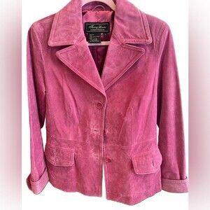 Terry Lewis Classic Luxuries SZ S Vintage Suede Jacket Coat Barbiecore Pink